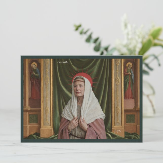 Carte postale de l'art catholique | Saint Ludmila (Debout devant)