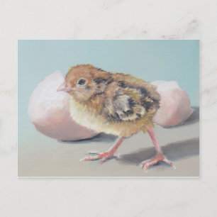 Carte postale de l'art de l'oiseau de poussin à éc