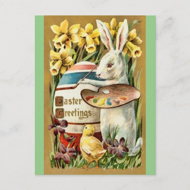 Carte postale de l'artiste de l'oeuf de lapin vint (Devant)