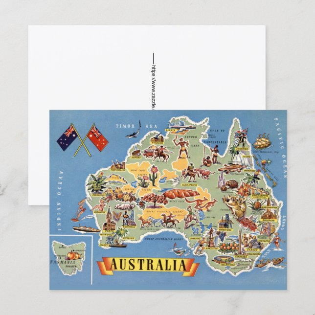 Carte postale de l'Australie (Devant / Derrière)