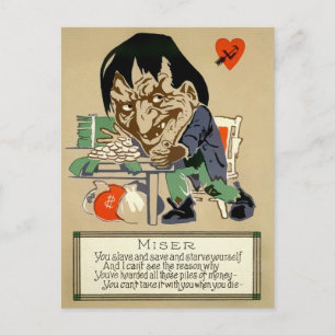 Carte postale de l'avare vintage