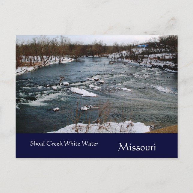 Carte postale de l'eau blanche d'hiver Missouri (Devant)
