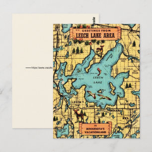 Carte postale de Leech Lake Minnesota