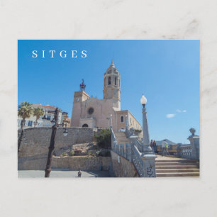 Carte postale de l'église de Sitges