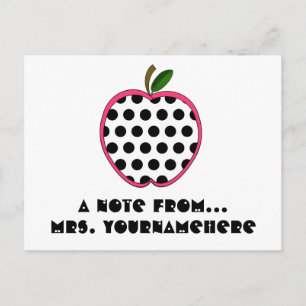 Carte postale de l'enseignant - Polka Dot Apple