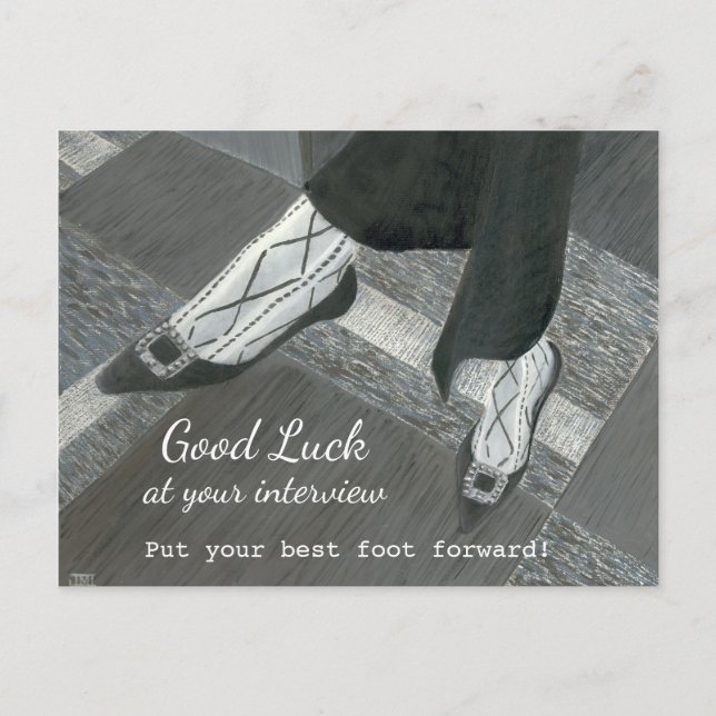Carte postale de l'entretien d'emploi Good Luck (Devant)