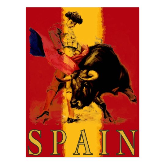 Carte postale de l'Espagne avec la corrida vintage | Zazzle.fr
