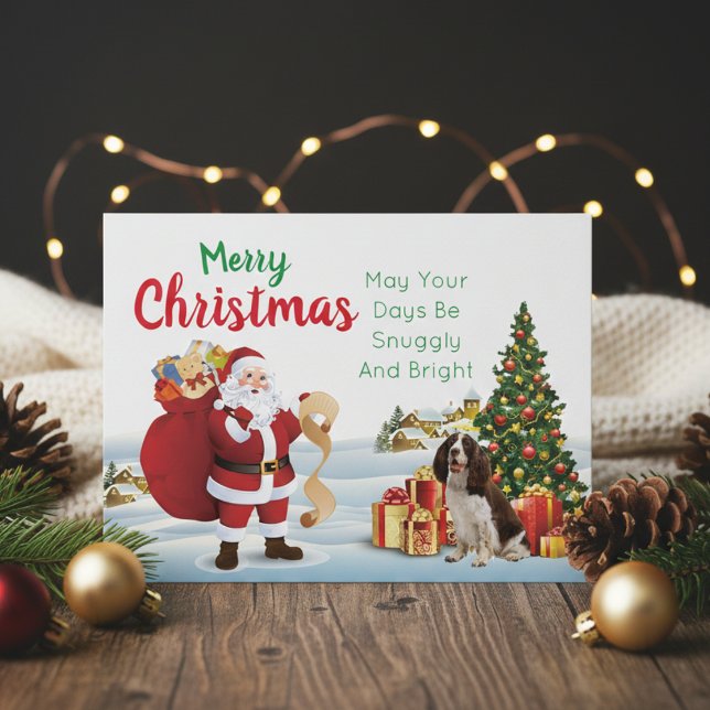 Carte postale de l'espagnol Springer Welsh Christm (Christmas Welsh Springer Spaniel Postcard)