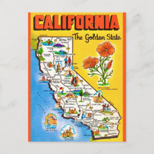 Carte postale de l'État de Californie Golden State