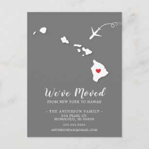 Carte postale de l'État de déménagement HAWAII