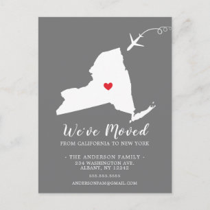 Carte postale de l'État de déménagement NEW YORK