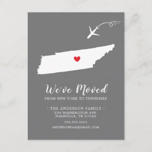 Carte postale de l'État de déménagement TENNESSEE