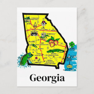 Carte postale de l'État de Géorgie