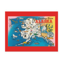 Carte postale de l'état de l'Alaska