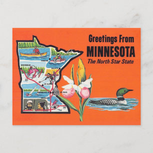 Carte postale de l'État de Minnesota North Star