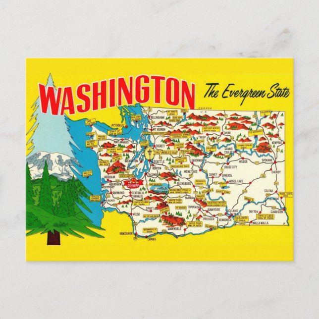 Carte postale de l'État de Washington (Devant)