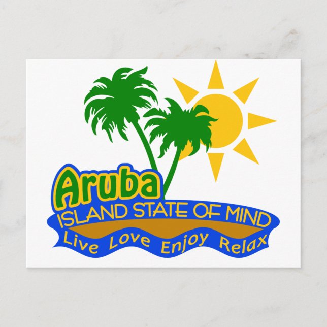 Carte postale de l'état d'esprit d'Aruba (Devant)