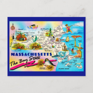 Carte postale de l'État du Massachusetts