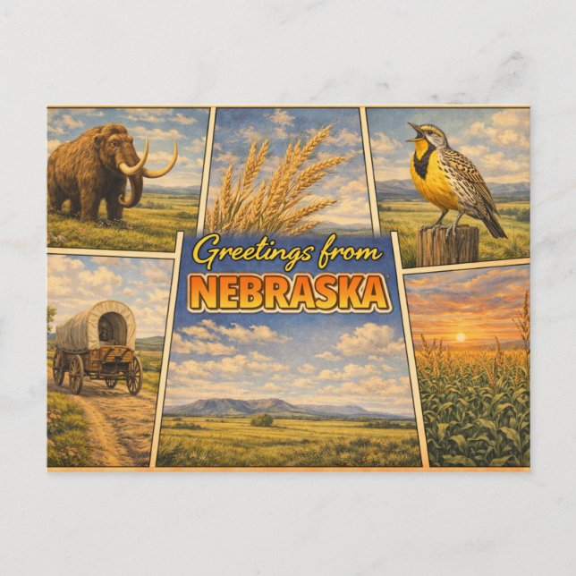 Carte postale de l'État du Nebraska (Devant)