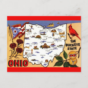 Carte postale de l'État du Ohio Buckeye