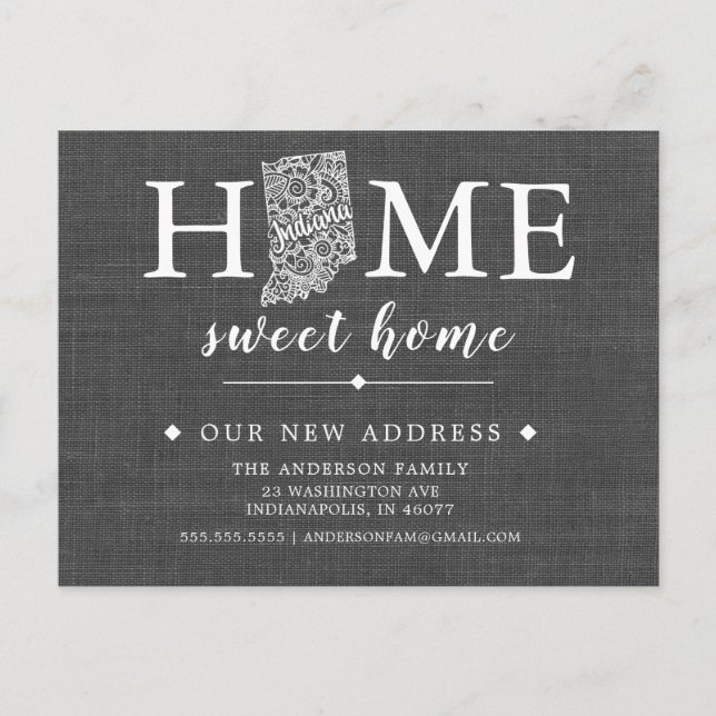 Carte postale de l'État INDIANA Moving Faire-part (Devant)