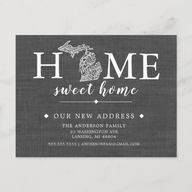 Carte postale de l'État MICHIGAN Moving Faire-part (Devant)