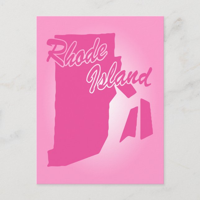 Carte postale de l'État rose de Rhode Island (Devant)