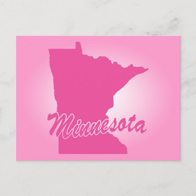 Carte postale de l'État rose du Minnesota (Devant)