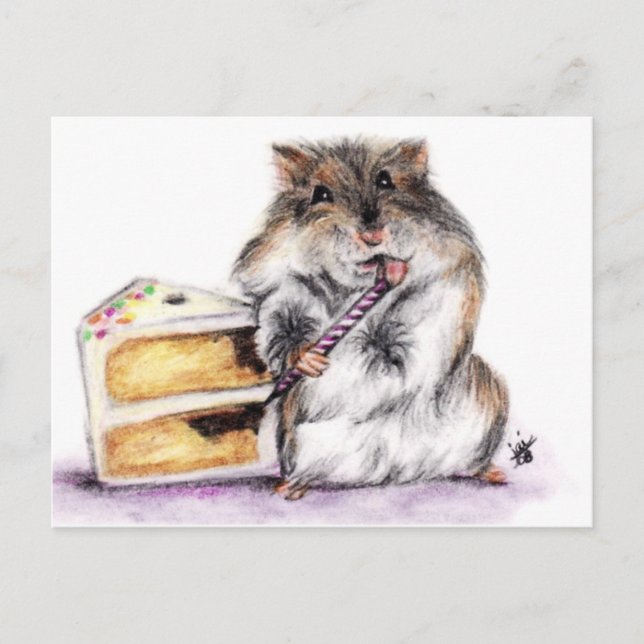 Carte postale de l'heure d'anniversaire (Hamster) (Devant)