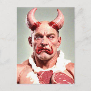 Carte postale de l'Homme à la Viande à Corne Étran