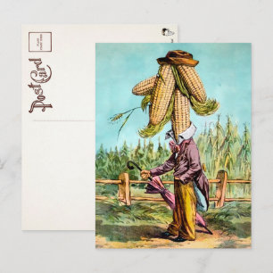 Carte postale de l'homme de maïs victorien 