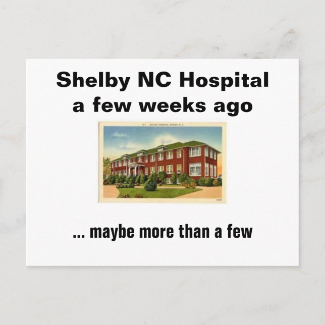 Carte postale de l'hôpital Shelby NC (Devant)