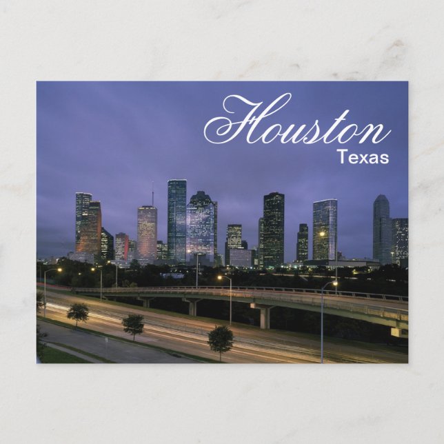Carte postale de l'horizon de Houston Texas (Devant)