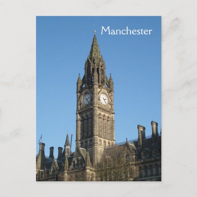 Carte postale de l'hôtel de ville de Manchester (Devant)