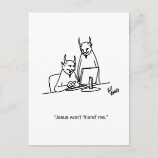 Carte postale de l'Humour des médias sociaux amusa