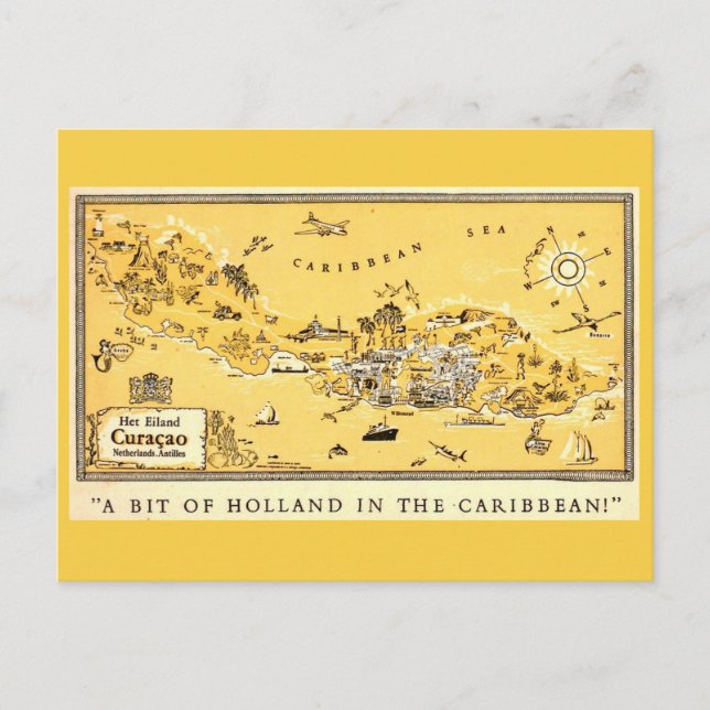 Carte postale de l'île de Curaçao de la Hollande (Devant)