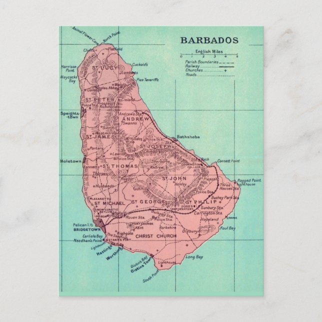 Carte postale de l'île de la Barbade (Devant)