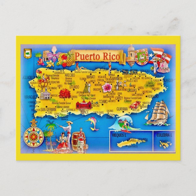 Carte postale de l'île de Porto Rico (Devant)