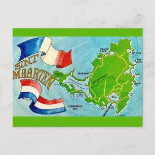 Carte postale de l'île de Saint-Martin 