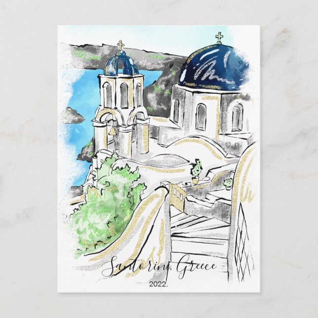 Carte postale de l'île de Santorin Grèce (Devant)