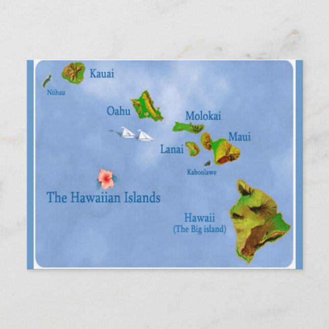 Carte postale de l'île d'Hawaii (Devant)