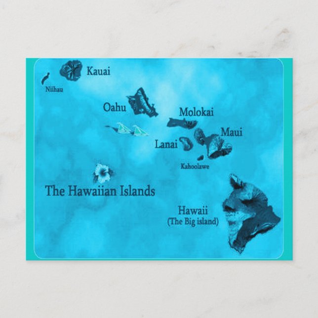 Carte postale de l'île d'Hawaii Turquoise (Devant)