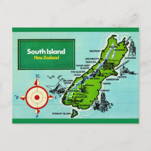 Carte postale de l'île du Sud de la Nouvelle-Zélan