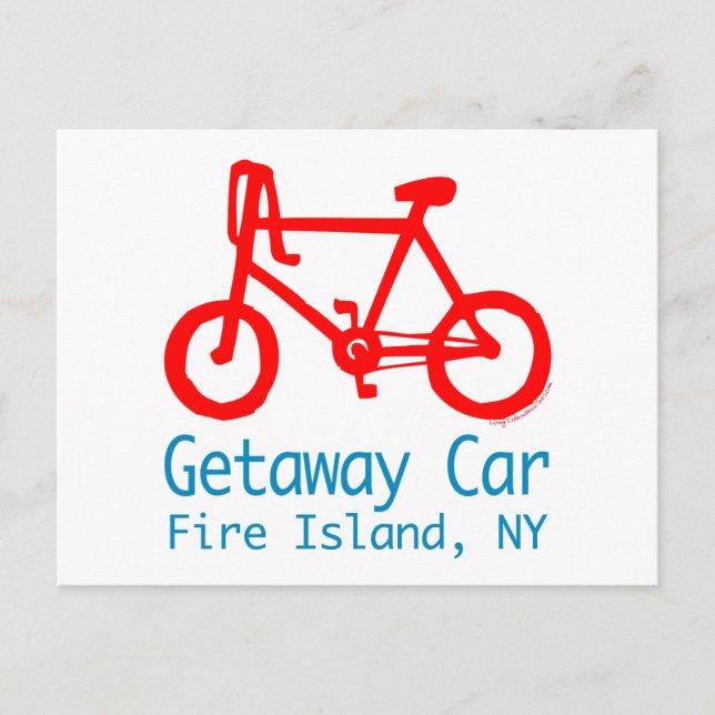 Carte postale de l'île Fire à vélo (Devant)