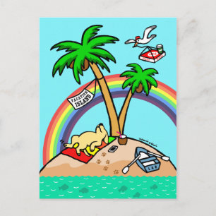 Carte postale de l'île Vacances Labrador jaune