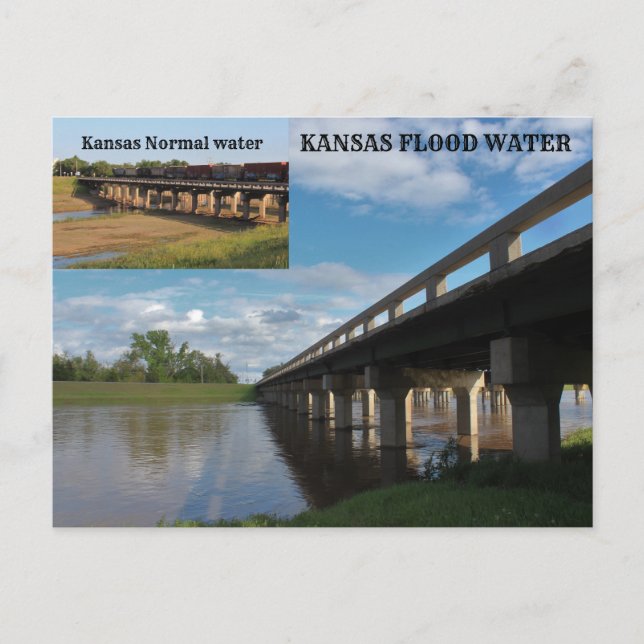 Carte postale de l'inondation du Kansas et de l'ea (Devant)