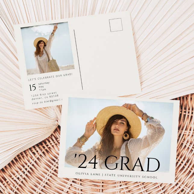 Carte postale de l'invitation de la fête de gradua (Créateur téléchargé)