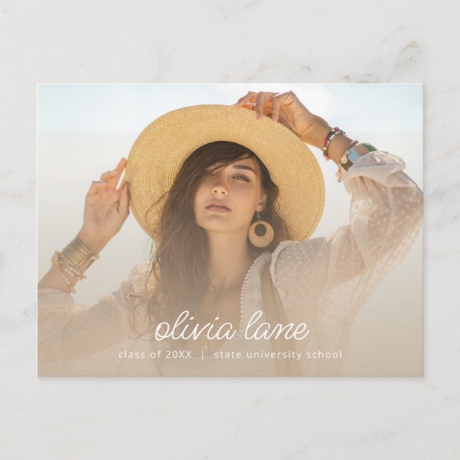 Carte postale de l'invitation de la fête de gradua (Devant)