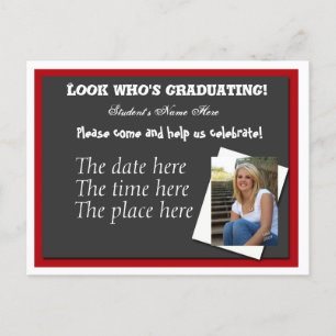 Carte postale de l'invitation de remise de diplôme