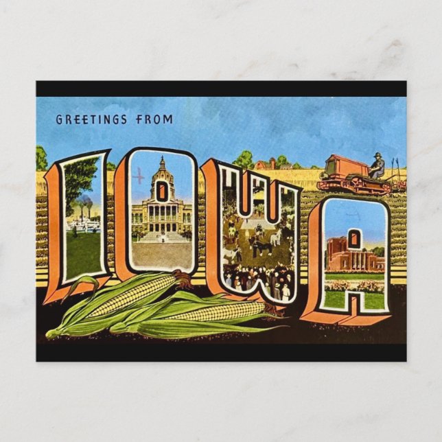 Carte postale de l'Iowa Corn State (Devant)